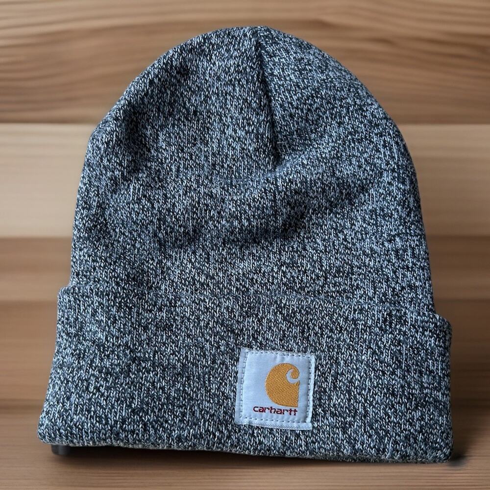 Carhartt Mens Cuffed Beanie Speckle Gray Winter Hat Soft Warm Ski Snowboard USA